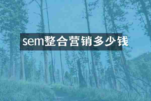 sem整合营销多少钱