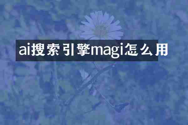 ai搜索引擎magi怎么用