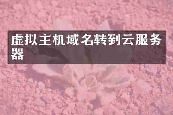 虚拟主机域名转到云服务器