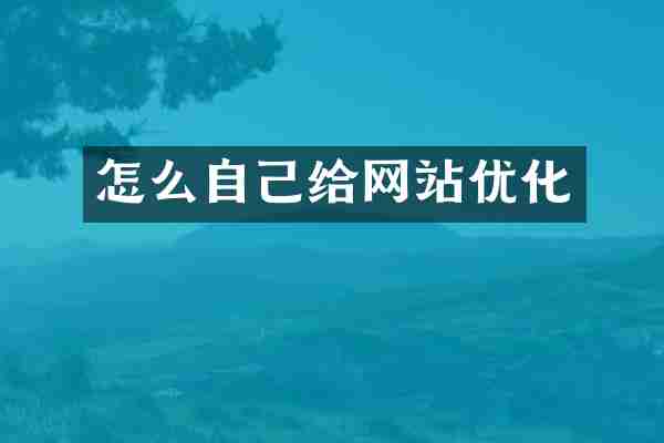 怎么自己给网站优化