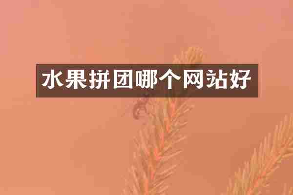 水果拼团哪个网站好