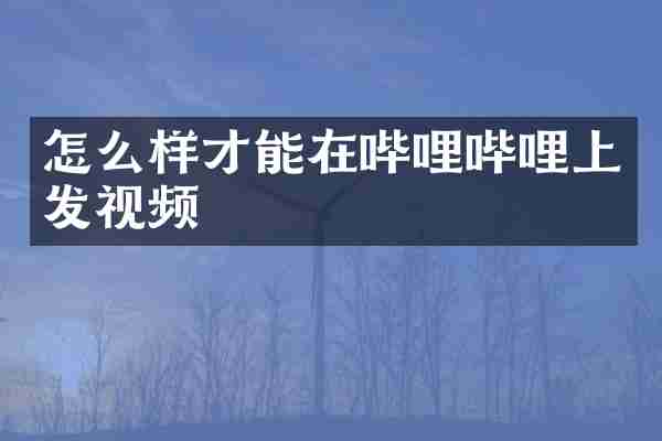 怎么样才能在哔哩哔哩上发视频