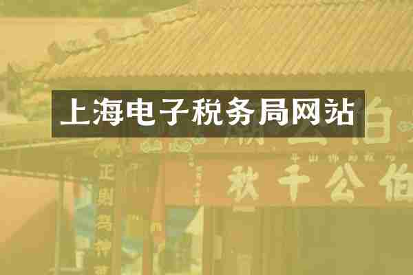 上海电子税务局网站