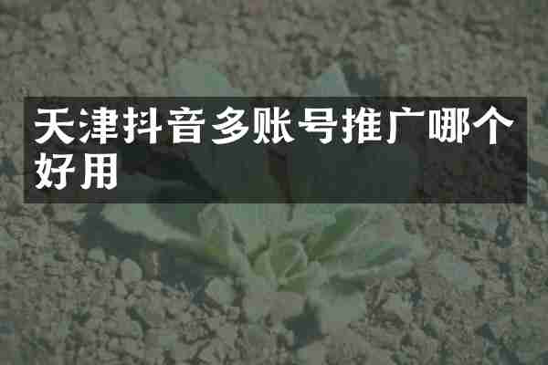 天津抖音多账号推广哪个好用