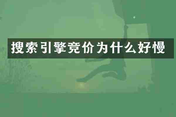 搜索引擎竞价为什么好慢