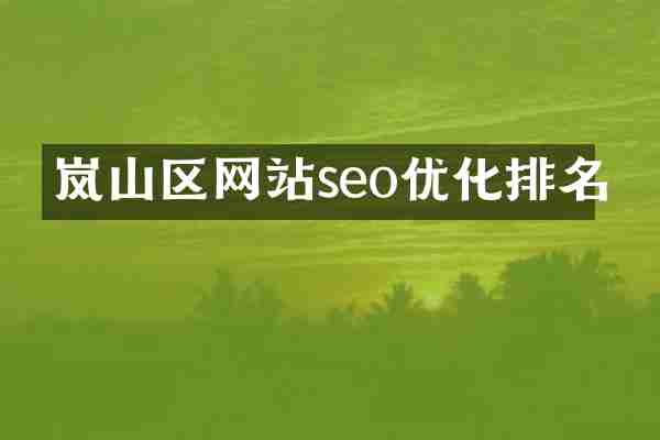 岚山区网站seo优化排名