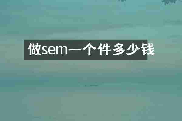 做sem一个件多少钱