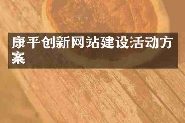 康平创新网站建设活动方案