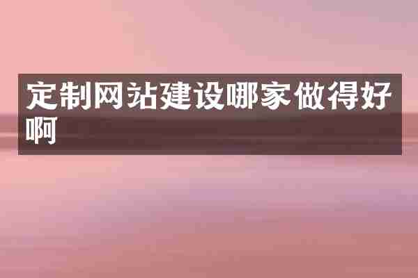 定制网站建设哪家做得好啊