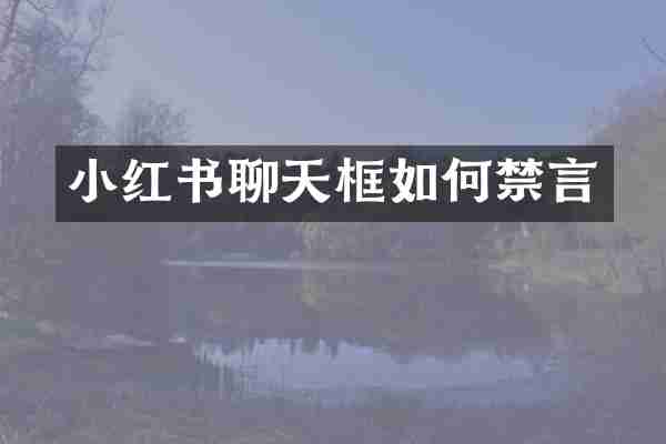 小红书聊天框如何禁言