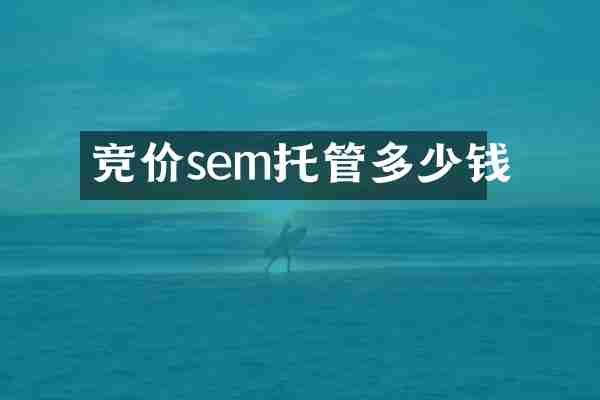 竞价sem托管多少钱