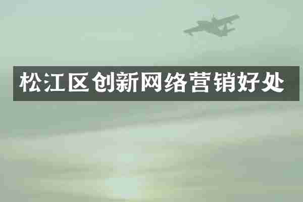 松江区创新网络营销好处