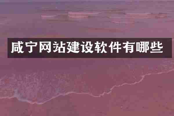 咸宁网站建设软件有哪些