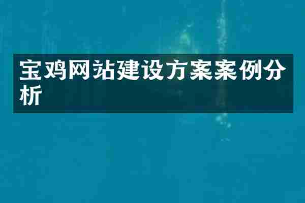 宝鸡网站建设方案案例分析