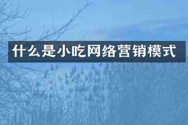 什么是小吃网络营销模式