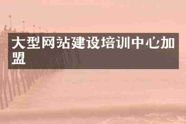 大型网站建设培训中心加盟