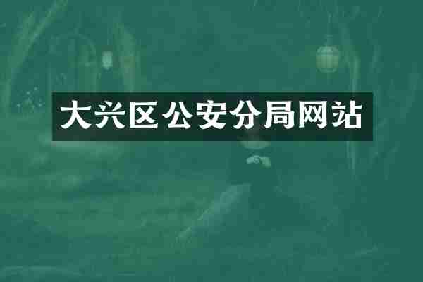 大兴区公安分局网站