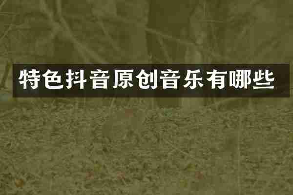 特色抖音原创音乐有哪些