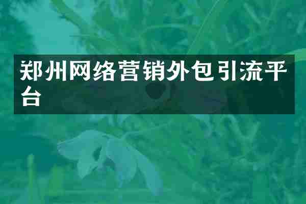 郑州网络营销外包引流平台