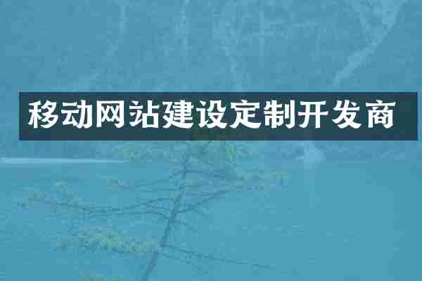 移动网站建设定制开发商
