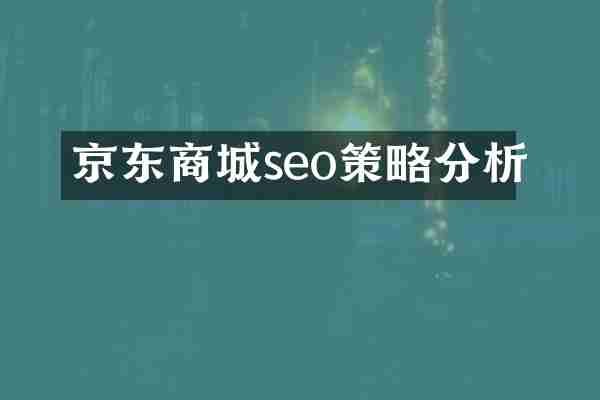 京东商城seo策略分析
