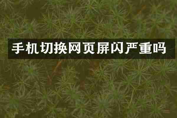 手机切换网页屏闪严重吗