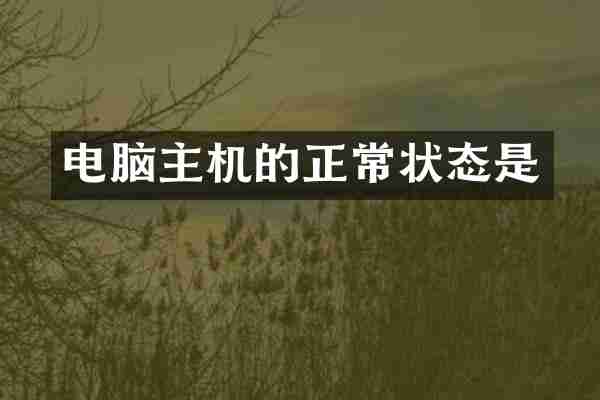 电脑主机的正常状态是