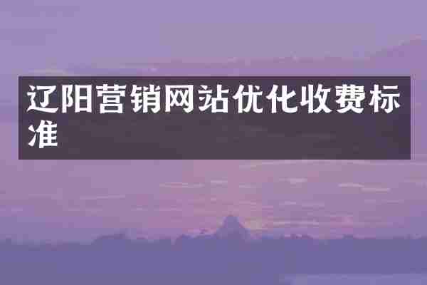 辽阳营销网站优化收费标准