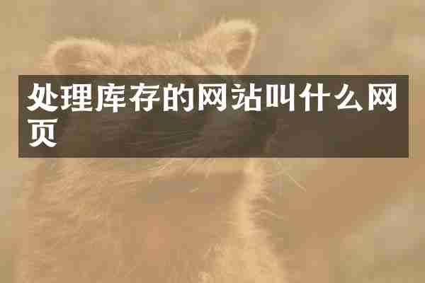 处理库存的网站叫什么网页