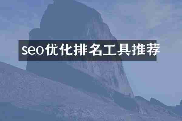 seo优化排名工具推荐
