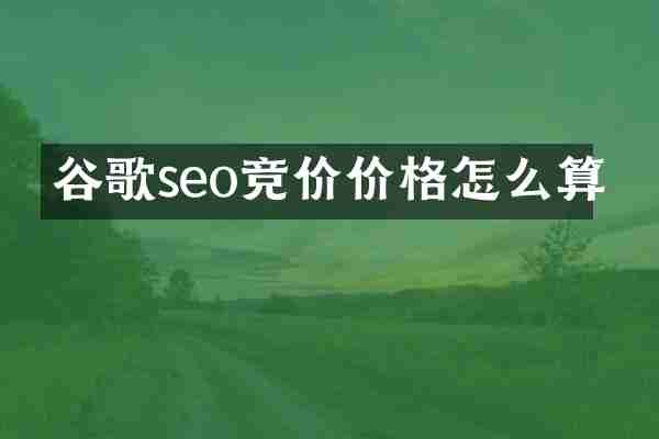 谷歌seo竞价价格怎么算