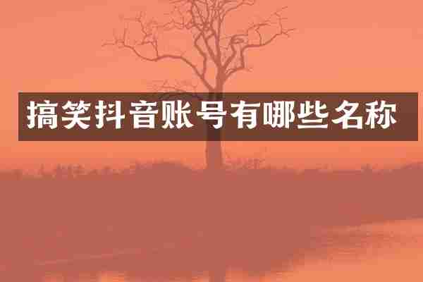 搞笑抖音账号有哪些名称