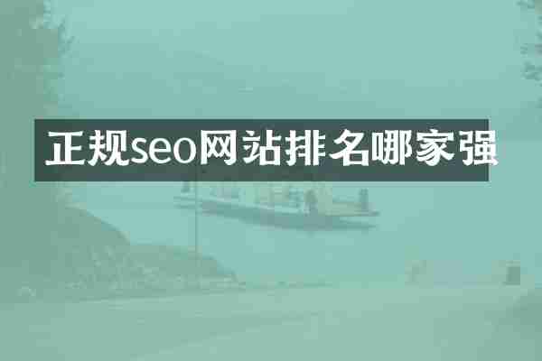 正规seo网站排名哪家强