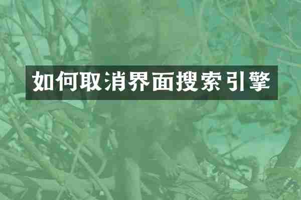 如何取消界面搜索引擎