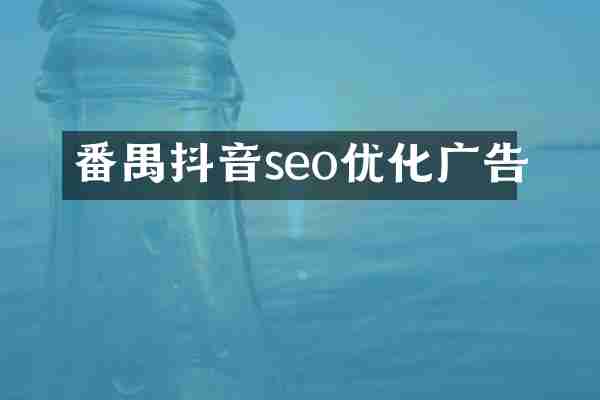 番禺抖音seo优化广告