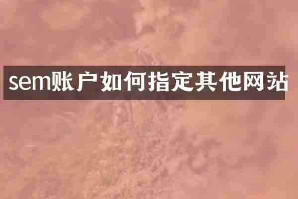 sem账户如何指定其他网站