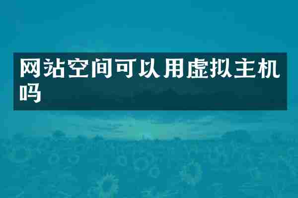 网站空间可以用虚拟主机吗