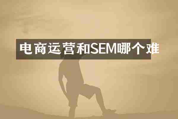 电商运营和SEM哪个难