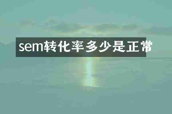 sem转化率多少是正常