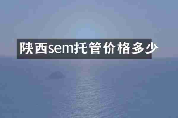 陕西sem托管价格多少
