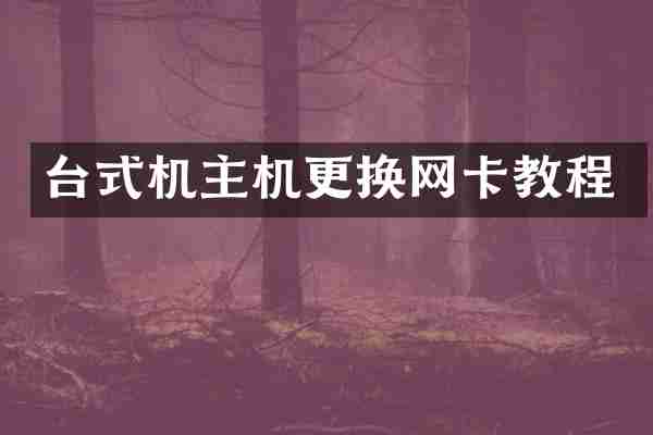 台式机主机更换网卡教程