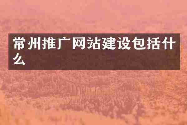 常州推广网站建设包括什么