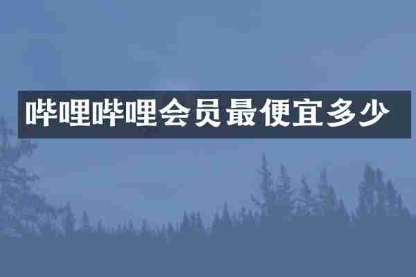 哔哩哔哩会员最便宜多少