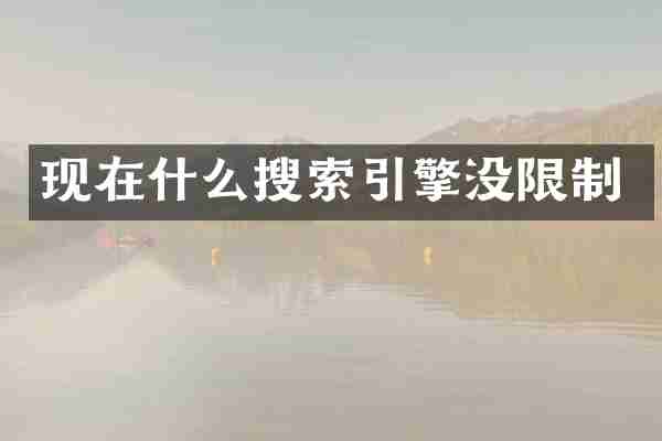 现在什么搜索引擎没限制