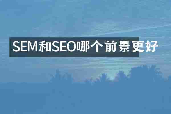SEM和SEO哪个前景更好
