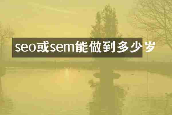 seo或sem能做到多少岁