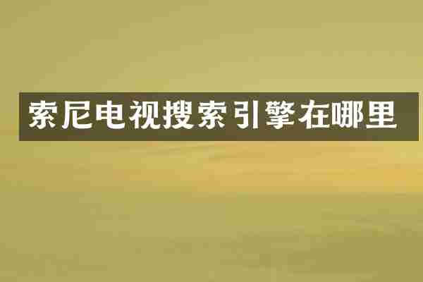 索尼电视搜索引擎在哪里