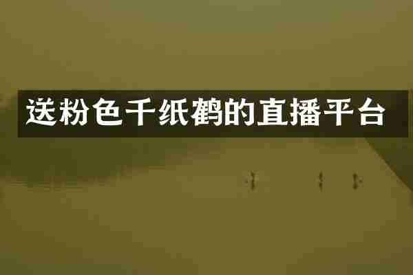 送粉色千纸鹤的直播平台