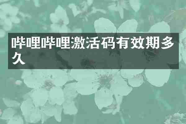 哔哩哔哩激活码有效期多久