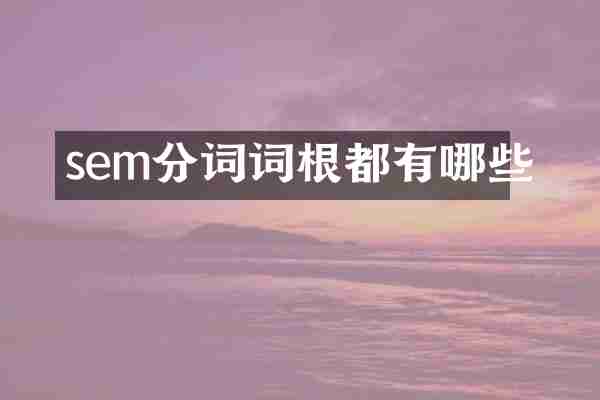 sem分词词根都有哪些